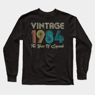 35th Birthday Retro Vintage 1984 Classic Men Women Long Sleeve T-Shirt